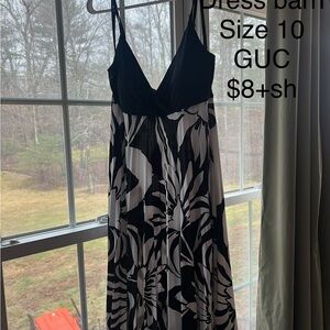 Dress Barn Black and White Floral Maxi Dress with V-Neck